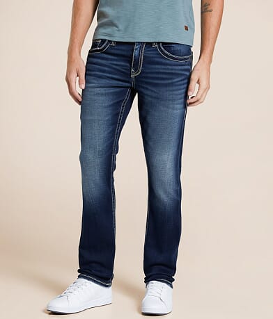 Buckle Black Three Straight Stretch Jean front view