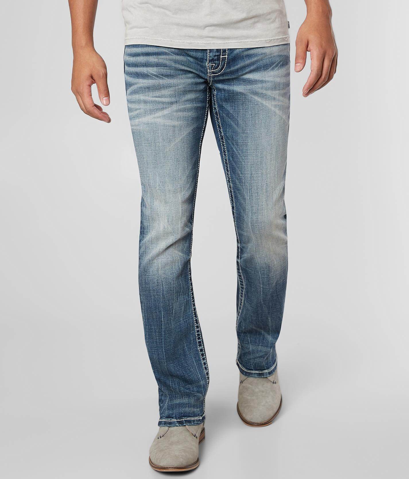 buckle slim bootcut jeans