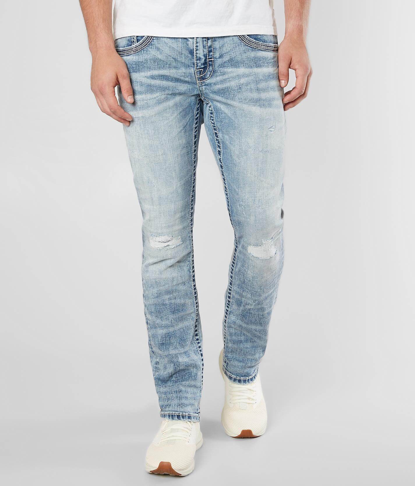 buckle slim fit jeans