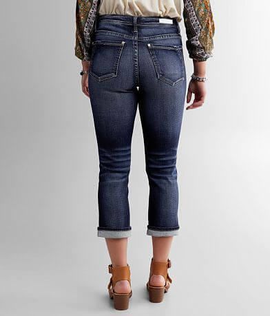 Buckle Black Curvy Mid-Rise Cuffed Stretch Capri Jean BACK