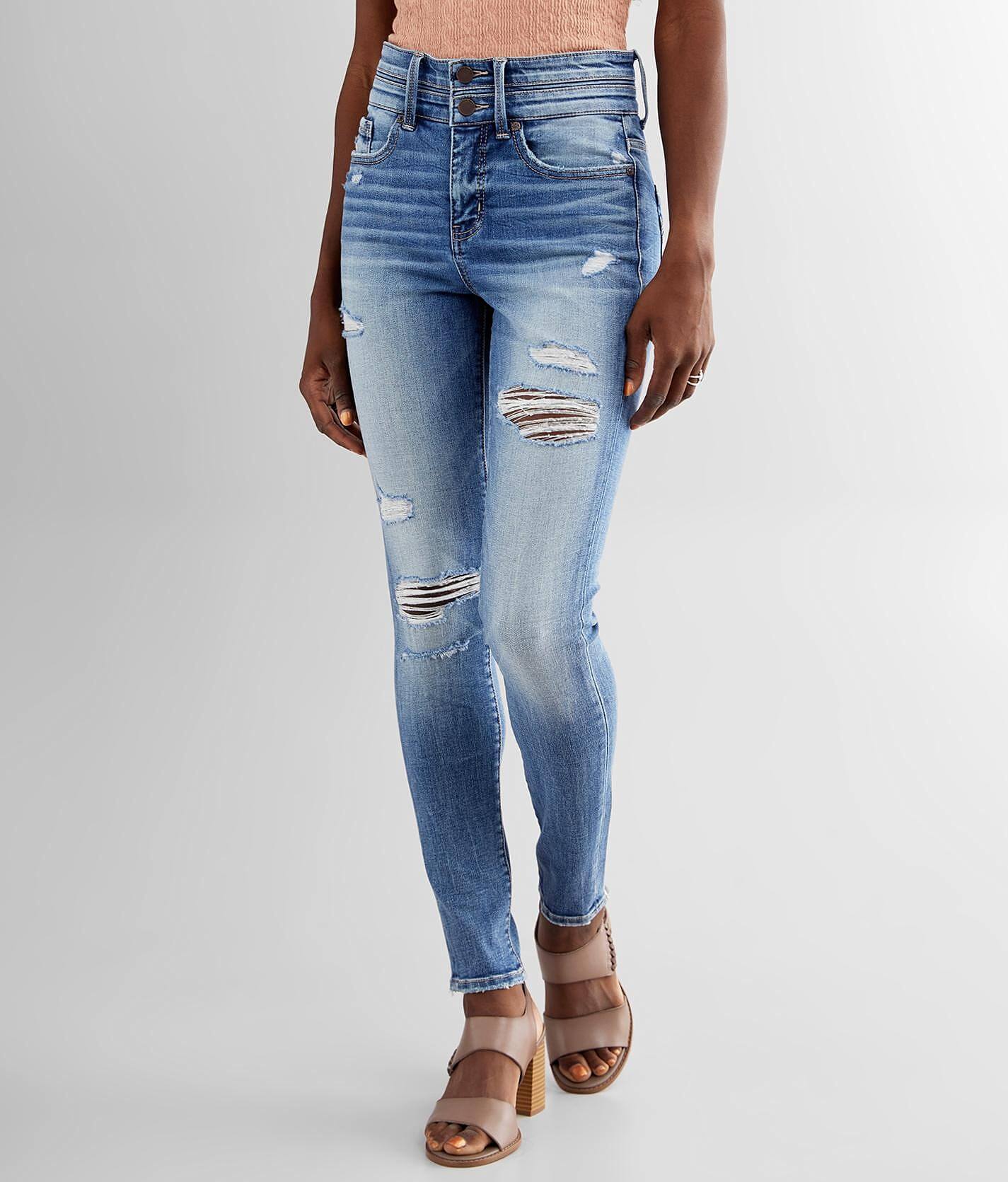buckle black skinny jeans