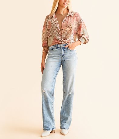 Buckle Black Fit No. 53 Wide Leg Stretch Jean front view