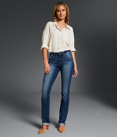 Buckle Black Fit No. 23 Straight Stretch Cuffed Jean front view