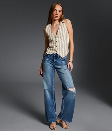 Buckle Black Fit No. 53 Wide Leg Stretch Jean front view