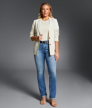 Buckle Black Fit No. 85 Straight Stretch Cuffed Jean front view