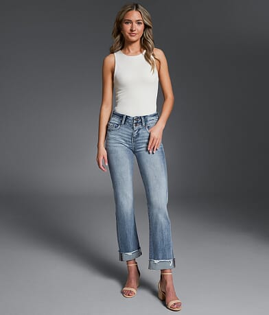 Buckle Black Fit No.23 Cropped Straight Stretch Jean front view