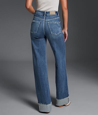 Buckle Black Fit No. 35 Wide Leg Stretch Cuffed Jean back view