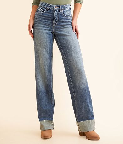 Buckle Black Fit No. 35 Wide Leg Stretch Cuffed Jean front view