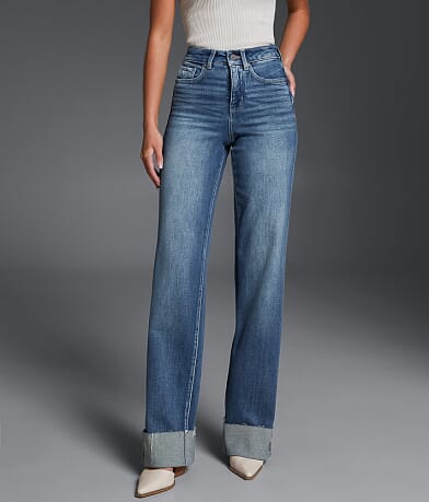 Buckle Black Fit No. 35 Wide Leg Stretch Cuffed Jean full left side view