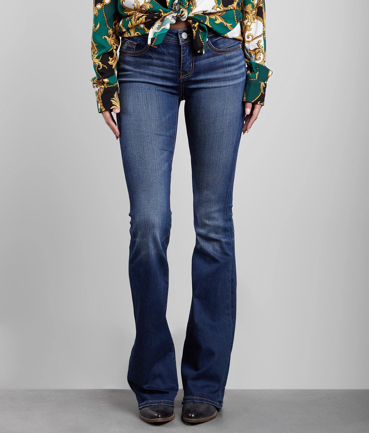 buckle flare jeans