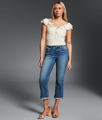 Buckle Black Fit No. 53 Capri Stretch Cuffed Jean front view