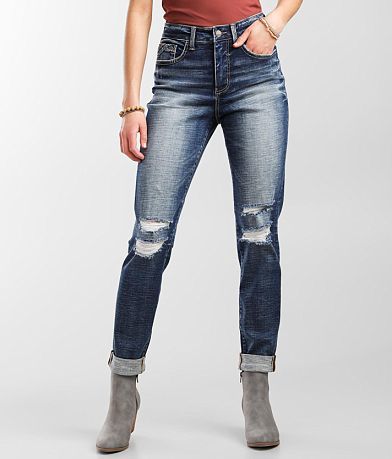 Buckle Black Mom Jean front view