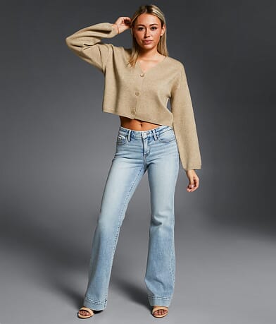 HIDDEN Alyx Cheetah Print Low Slung Baggy Stretch Jean HIDDEN Alyx Cheetah Print Low Slung Baggy Stretch Jean