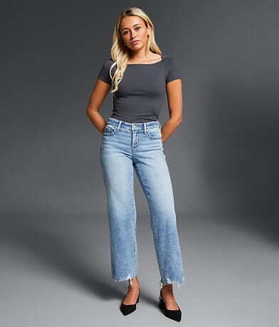 Buckle Black Fit No. 53 Cropped Wide Leg Stretch Jean front view