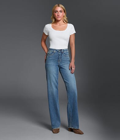 Buckle Black Fit No. 35 Wide Leg Stretch Jean front view