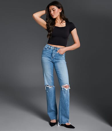 Buckle Black Fit No. 75 Classic Straight Stretch Jean front view