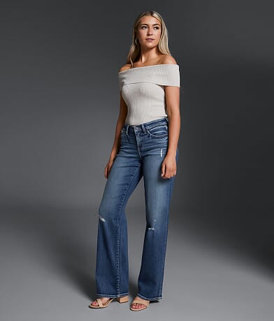 Buckle Black Fit No. 53 Wide Leg Stretch Jean front view