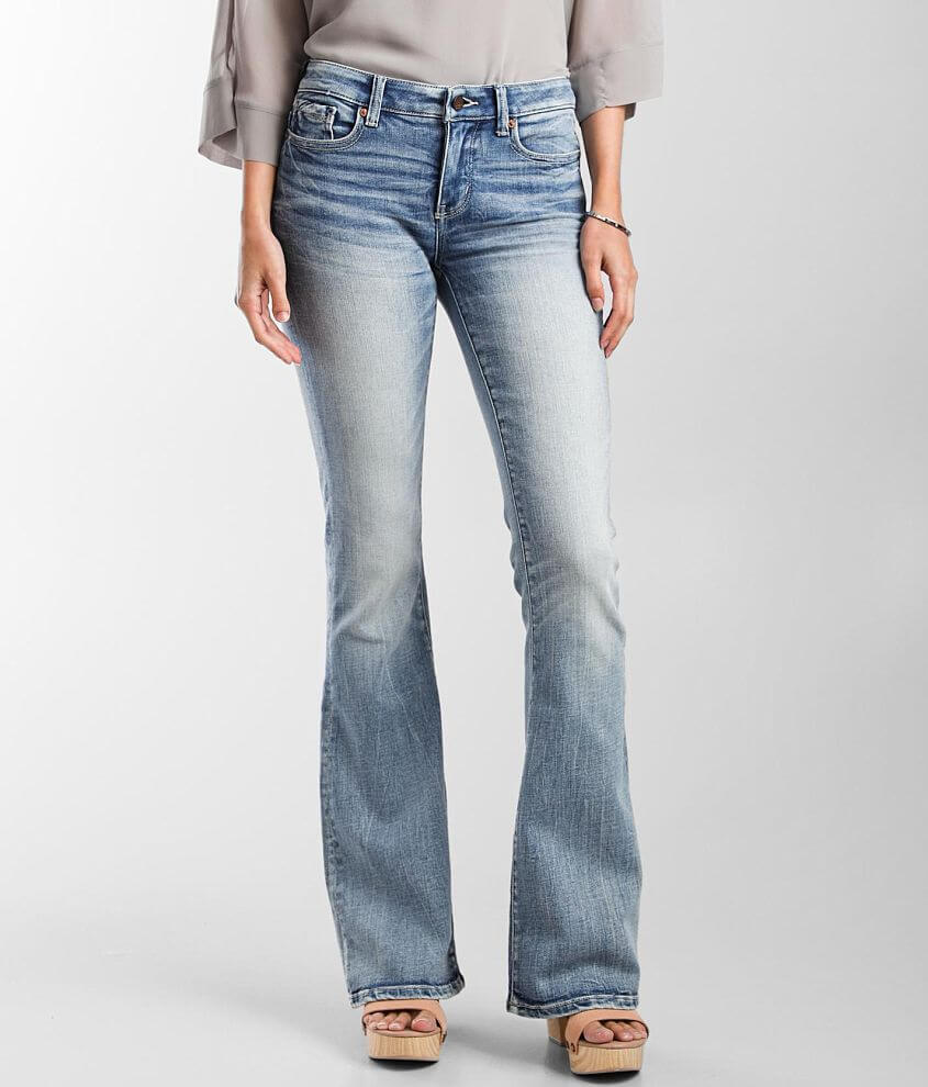 buckle black flare jeans