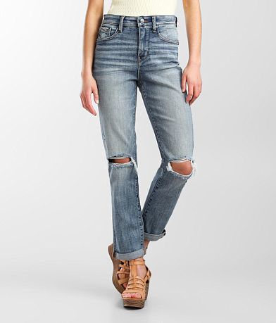 Buckle Black Mom Jean front view