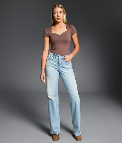 Buckle Black Fit No. 53 Wide Leg Stretch Jean front view