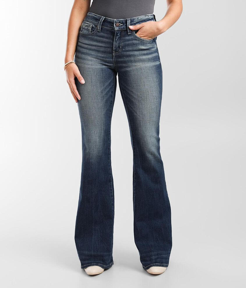 Buckle Black Fit No 53 Mid-Rise Flare Stretch Jean front view
