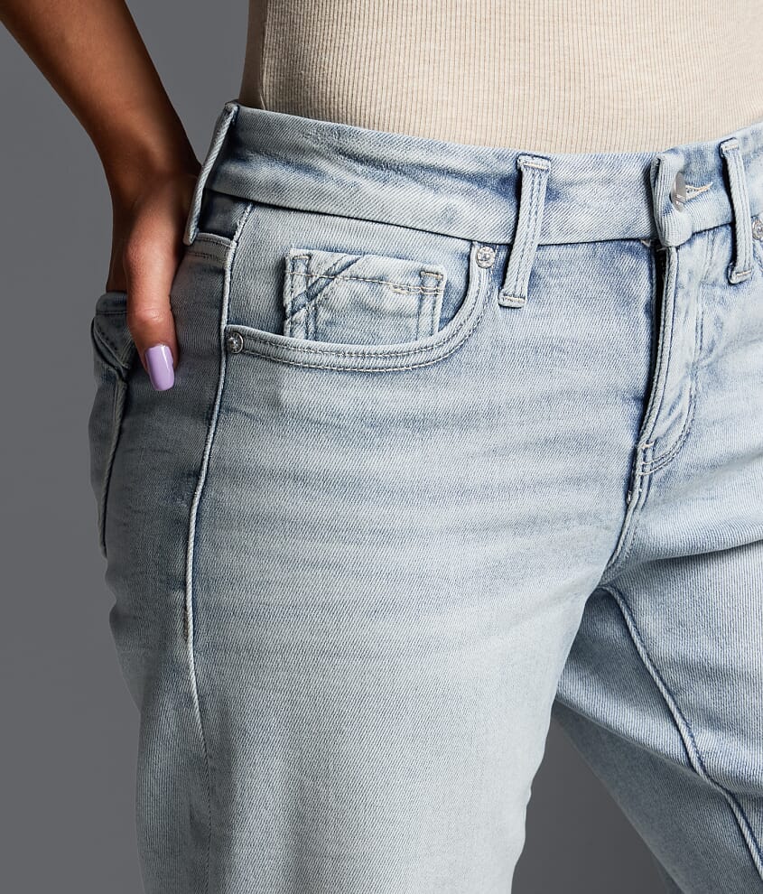 Fit No. 53 Cropped Wide Leg Cuffed Stretch Jean
