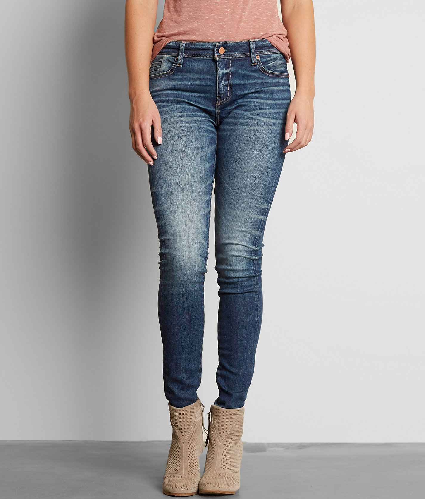 buckle skinny jeans