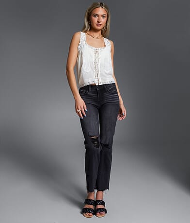 Buckle Black Fit No. 53 Cropped Straight Stretch Jean front view