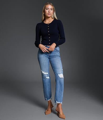 Buckle Black Fit No. 53 Cropped Straight Stretch Jean front view