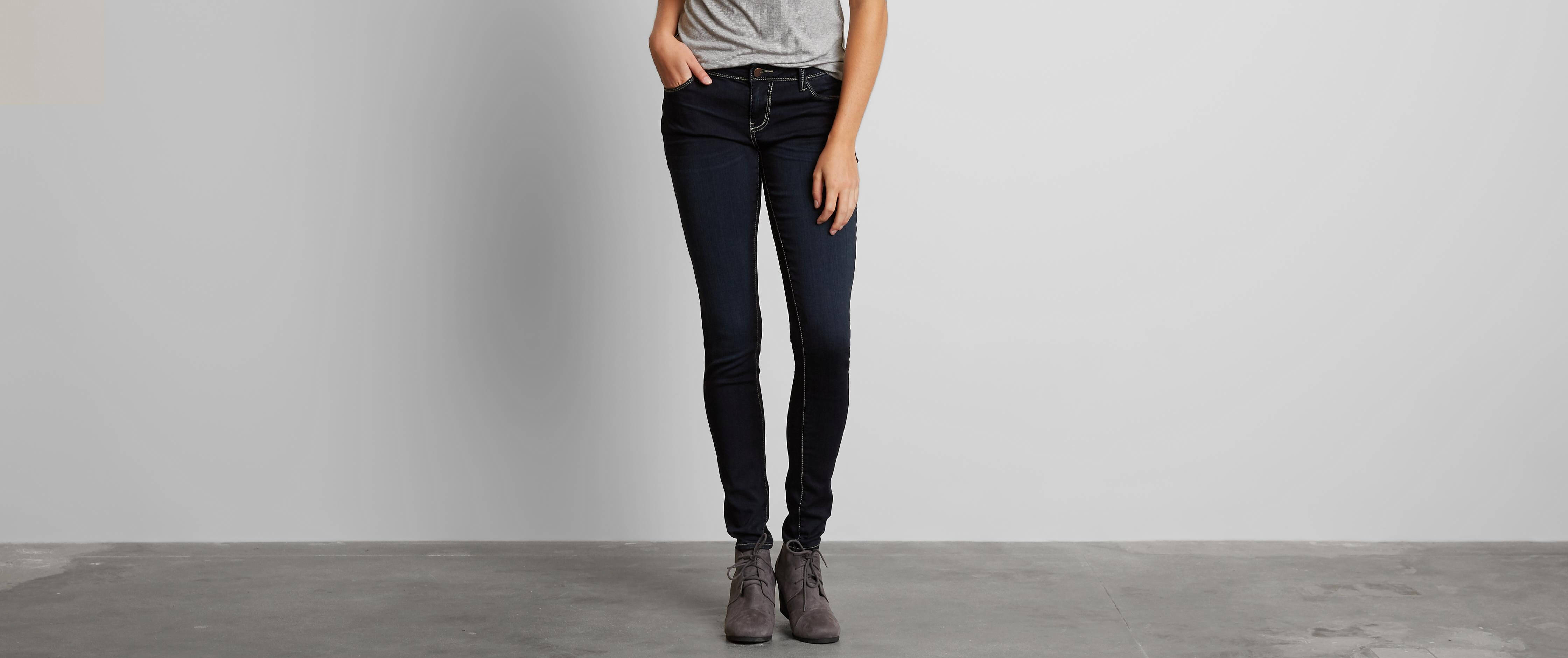 Decorative Buckle Skinny Jeans with Pockets main image 1