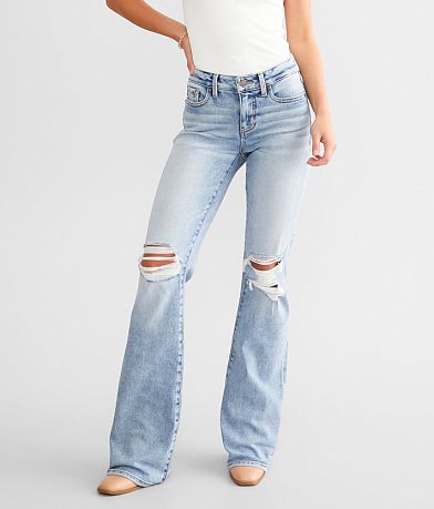 Gilded Intent 90's Split Hem Wide Leg Stretch Jean - Women's Jeans in  Everest