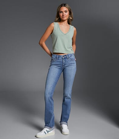 Buckle Black FIt No. 53 Straight Stretch Cuffed Jean front view