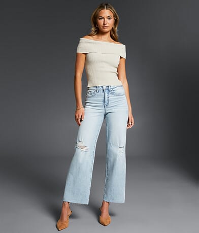 Buckle Black Fit No. 35 Cropped Wide Leg Stretch Jean front view