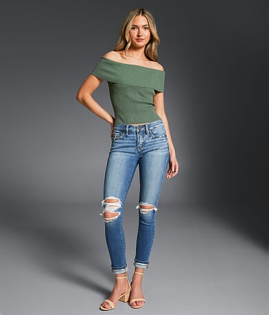 Buckle Black Fit No. 53 Ankle Skinny Stretch Cuffed Jean front view