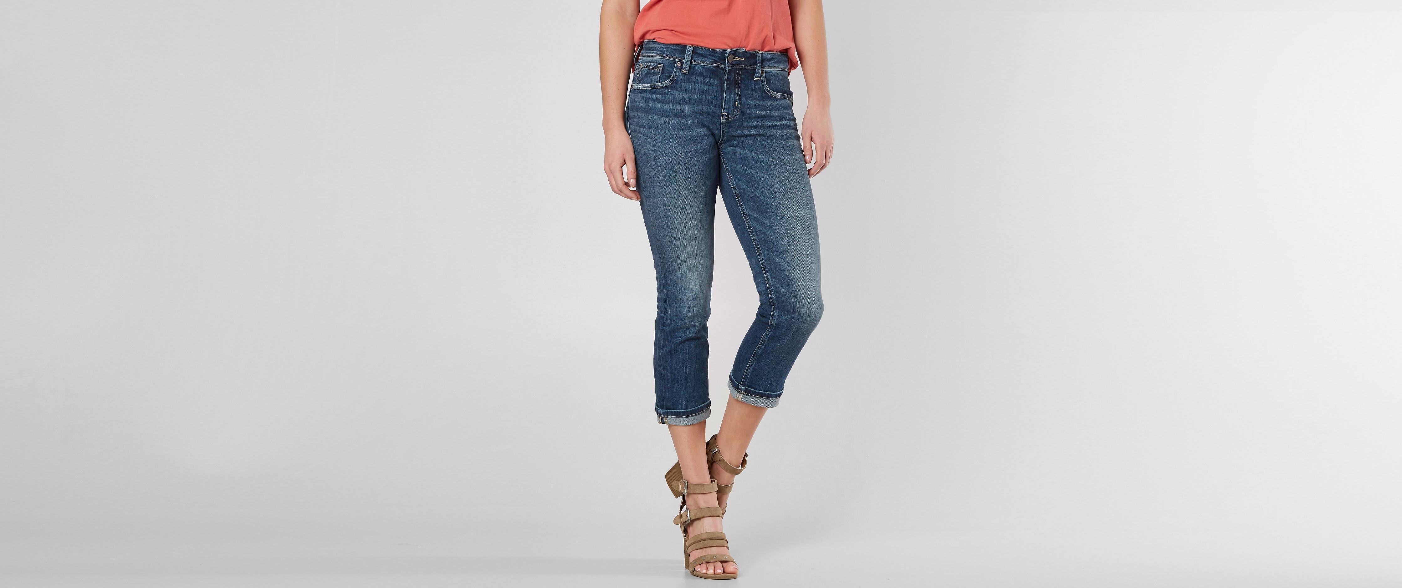 buckle cropped jeans