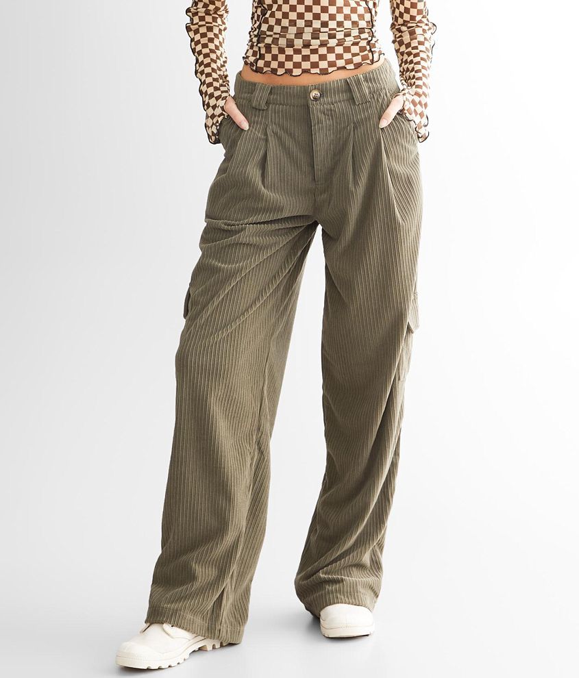 Bailey Rose Corduroy Cargo Wide Leg Pant front view