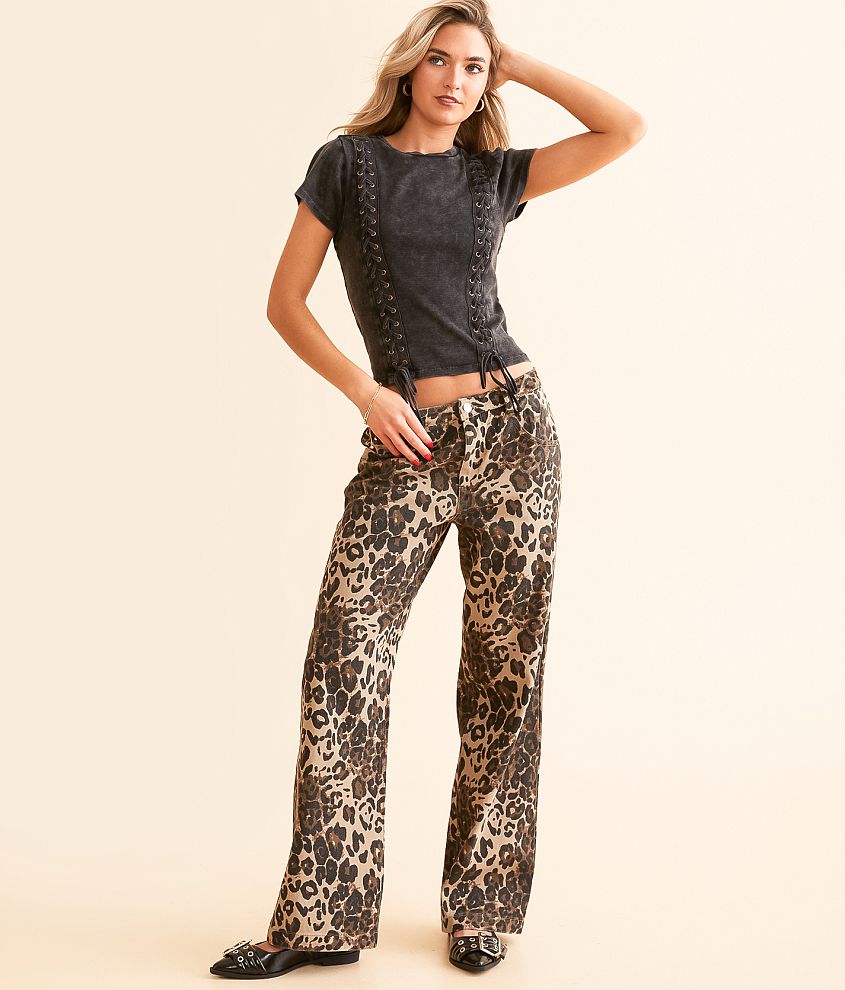 Bailey Rose Leopard Print Wide Leg Pant