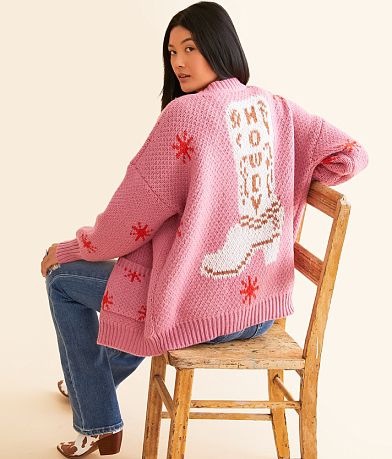Bailey Rose Western Oversized Cardigan Sweater front view