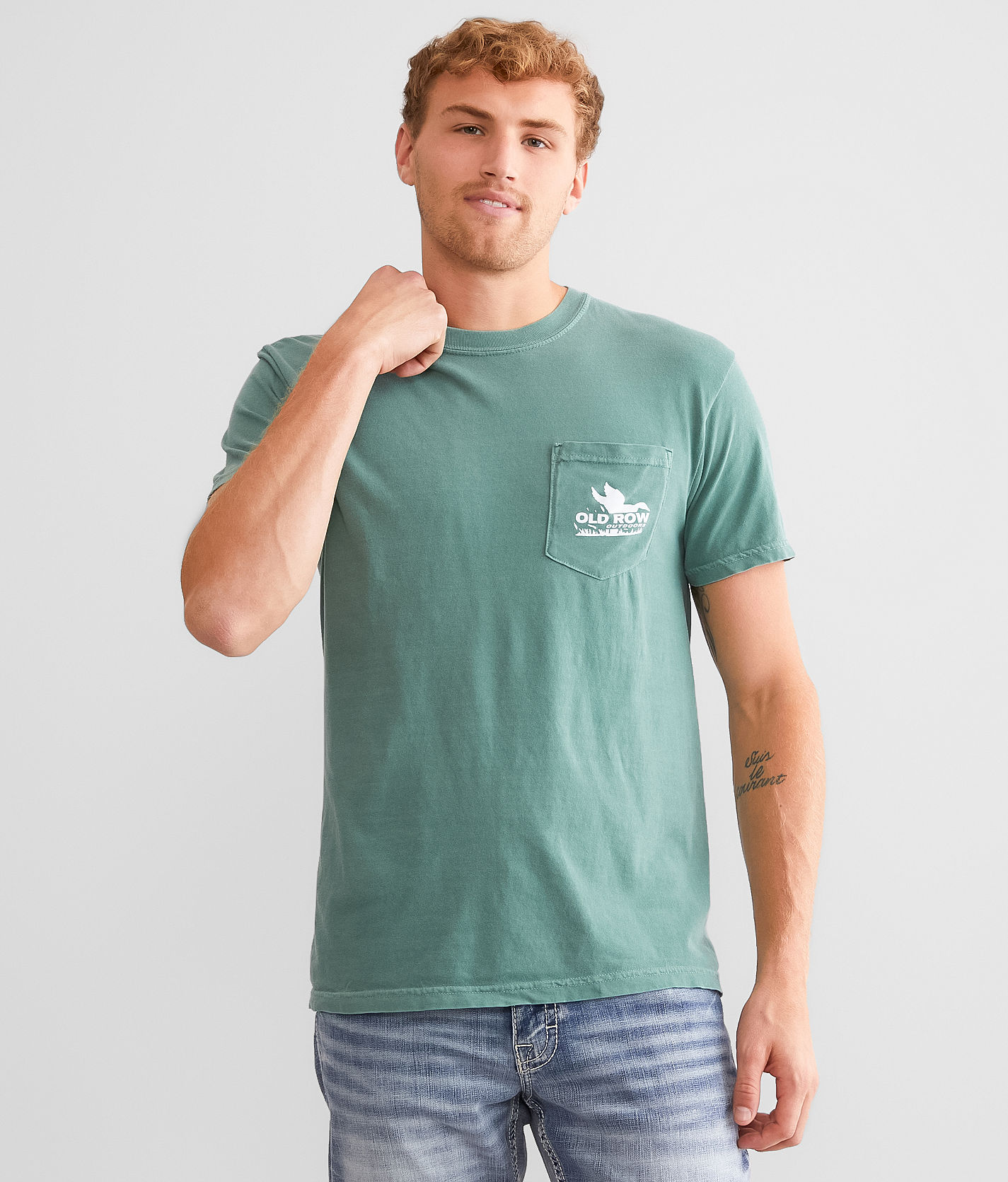 Old Row The Mallard T Shirt Men s T Shirts in Light Green Buckle