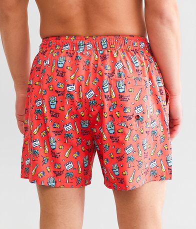 Old Row Tropical Cooler Stretch Swim Trunks back view