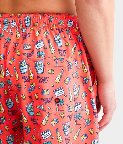 Old Row Tropical Cooler Stretch Swim Trunks back pocket view