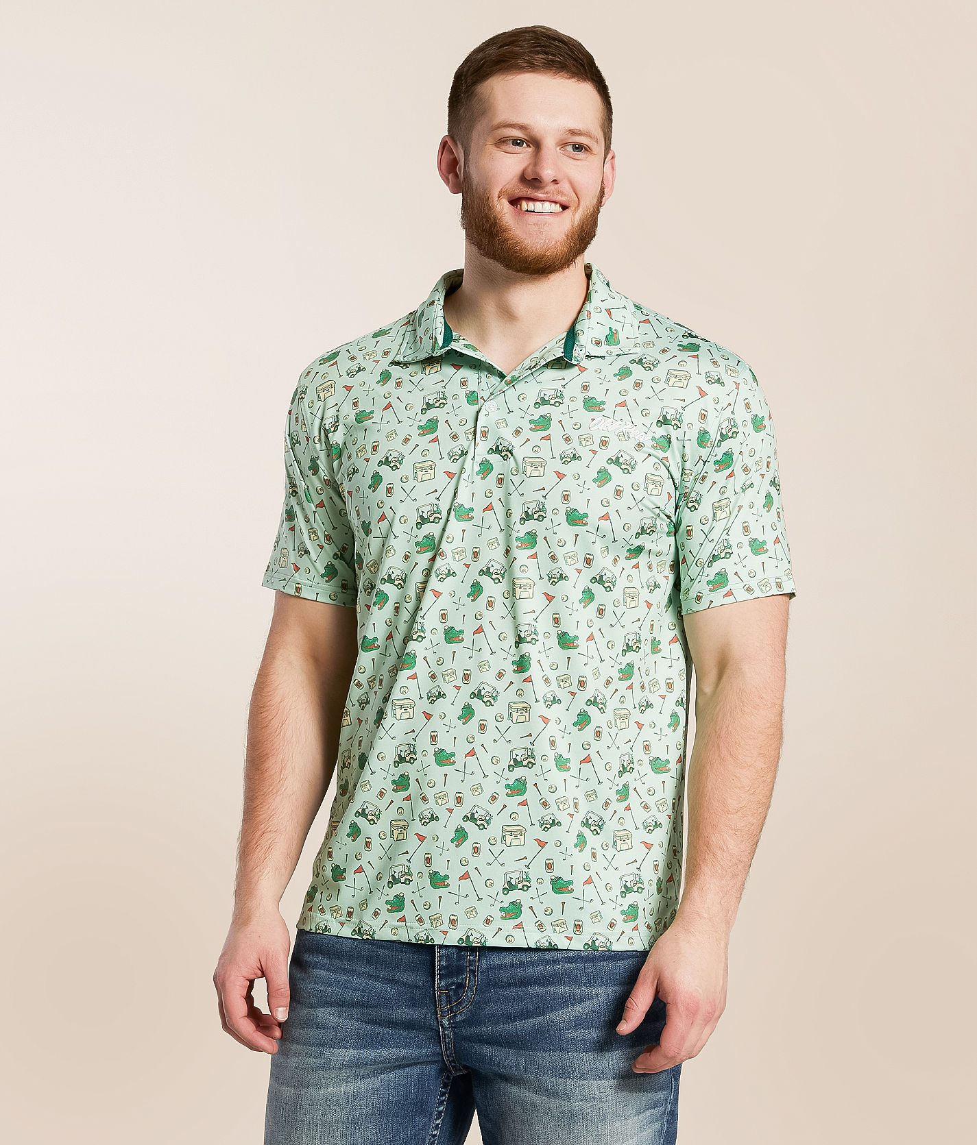 Old Row Gator Golf Polo - Men's Polos in Green | Buckle
