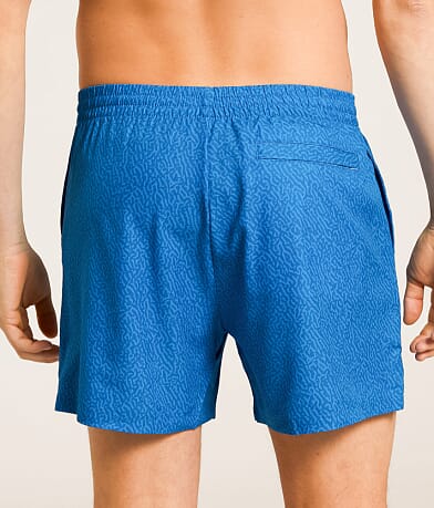 Old Row Tonal Print Stretch Swim Trunks back view