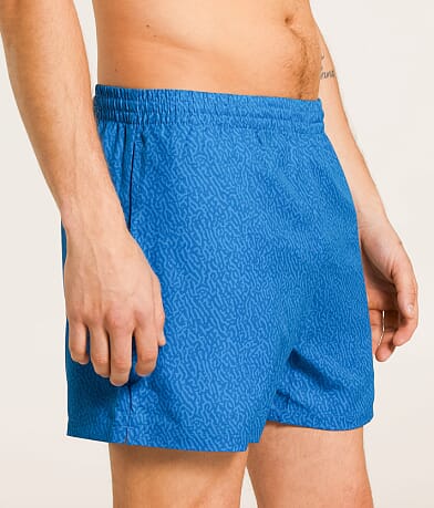 Old Row Tonal Print Stretch Swim Trunks full right side view