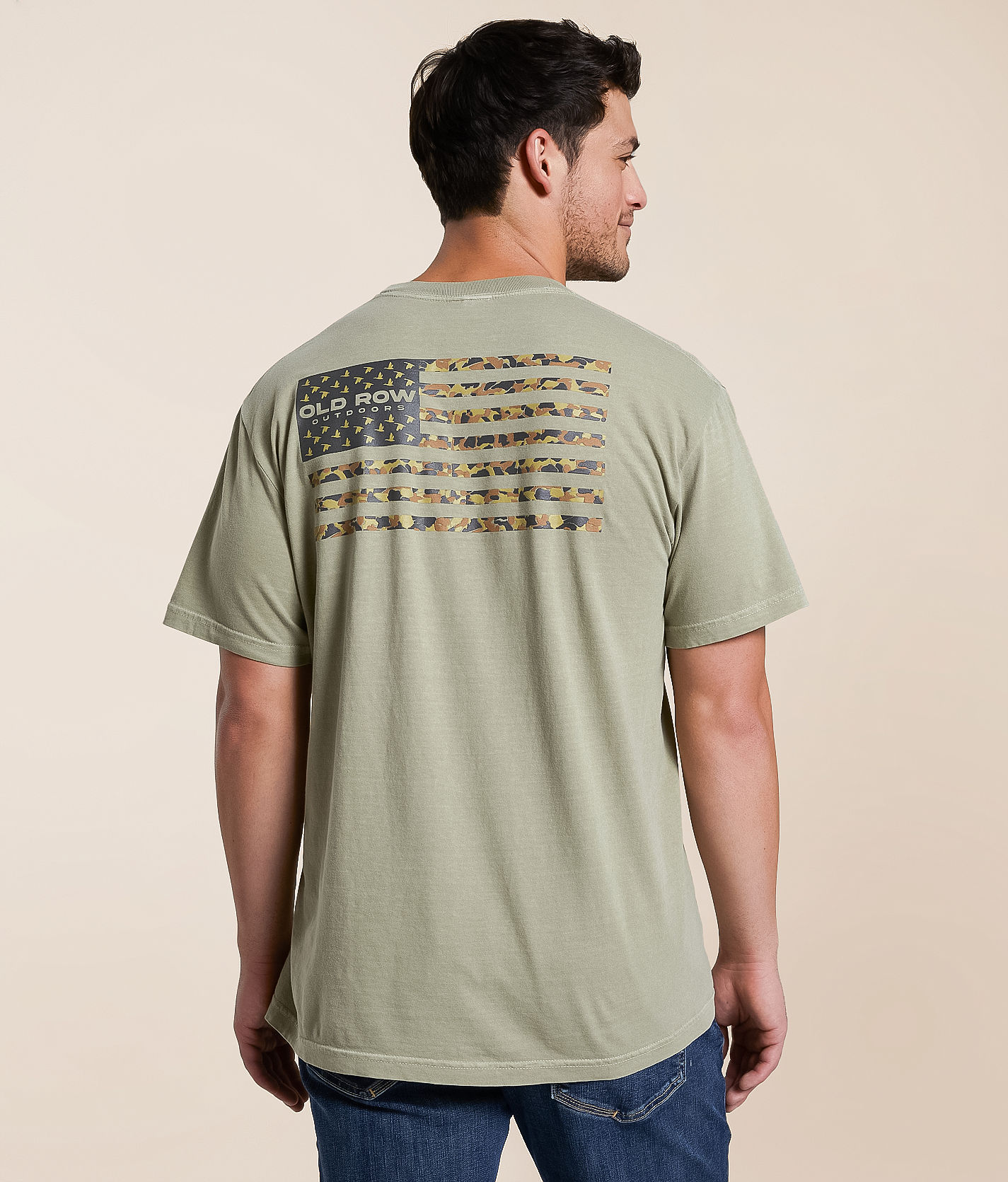Old Row 80's Camo Flag T-Shirt - Men's T-Shirts in Khaki