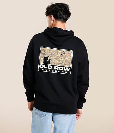 Old Row Duck Dog 80s Camo Hooded Sweatshirt front view