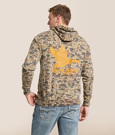 Old Row Flying Duck Camo Hooded Sweatshirt front view