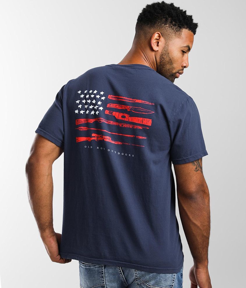Old Row Hunting Flag T-Shirt - Men's T-Shirts in Navy Tobacco | Buckle