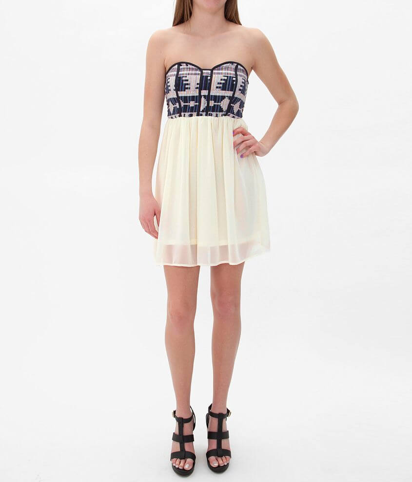 Daytrip Embroidered Tube Top Dress front view