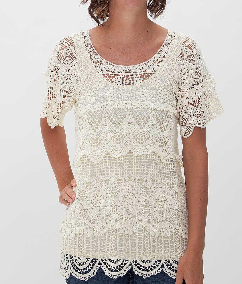 Basil &#38; Lola Crochet Top front view